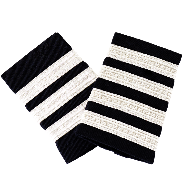 Black Epaulettes with Silver Stripes – GreatWings