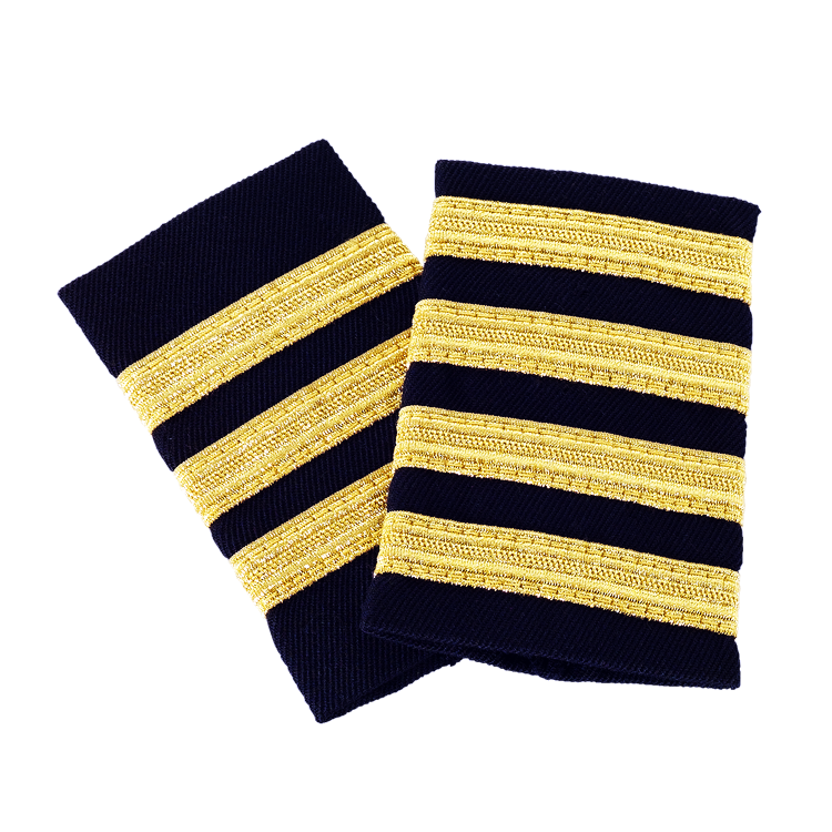 Navy Blue Epaulettes with Gold Stripes